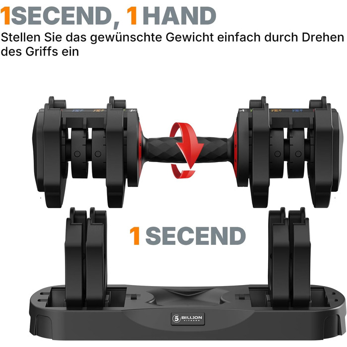 Набір регульованих гантелей EnterSports 10 кг, 5-в-1, для дому та фітнесу