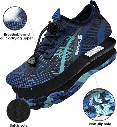 Легкі аквашузи IceUnicorn для фітнесу, пляжу та плавання (36 EU, блакитний)