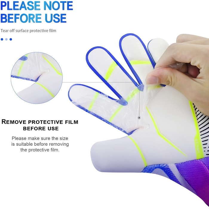 Воротарські рукавички для футболу, Максимальне зчеплення, Розміри 6/7/8/9/10, Міцні, для чоловіків, хлопців, юнаків, дорослих та дітей, Американський футбол