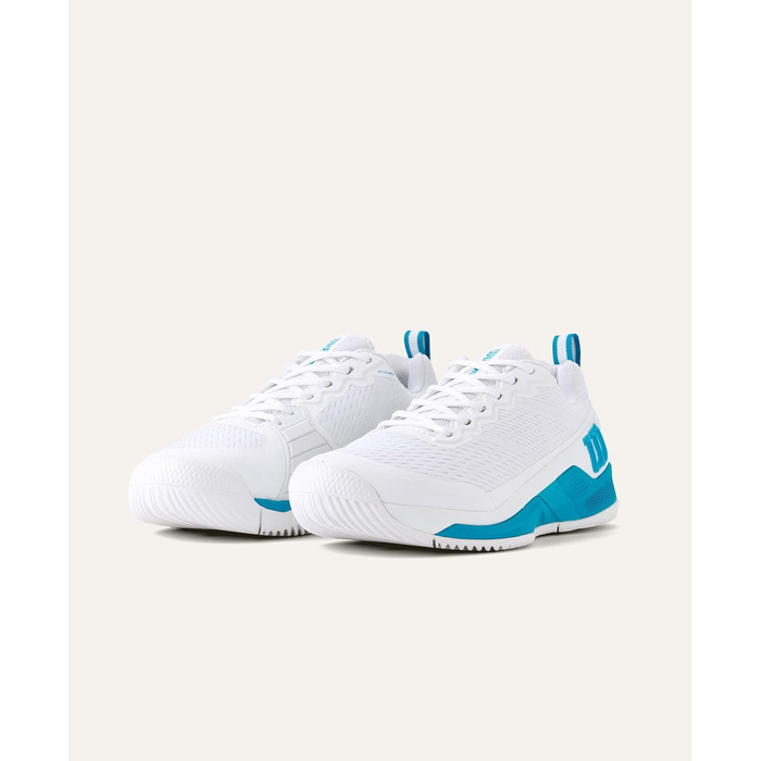 Тенісне взуття Wilson Rush Pro 4.5 Oz для чоловіків, розмір 46 2/3 EU, білий/білий/Atomic Blue
