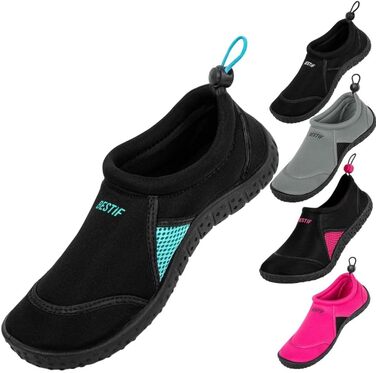 Чоботи для плавання з неопрену | Водні черевики для чоловіків та жінок | Легкі та зручні | Чорний, блакитний, розмір 36-45