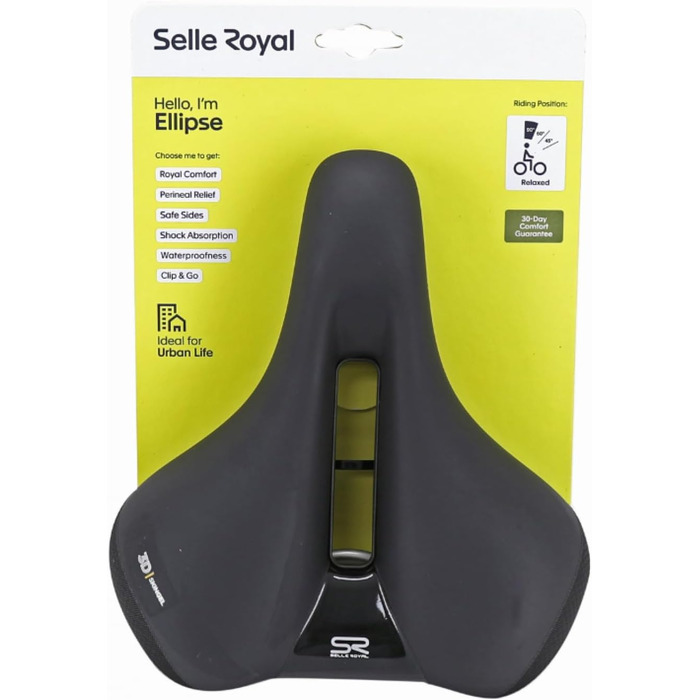 Сідло для велосипеда Selle Royal Ellipse Relaxed унісекс, преміум, чорне