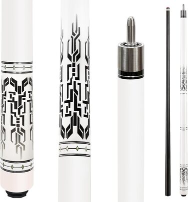 Більярдний кий HomeSeason Billardqueue: професійний, з карбоновим композитом, 147.3 см, діаметр 12.7 мм, 4-шарова верхівка, низька відбиття, 3 x 8/8 з'єднувальні штифти, ультрагладкий, вага 590 г