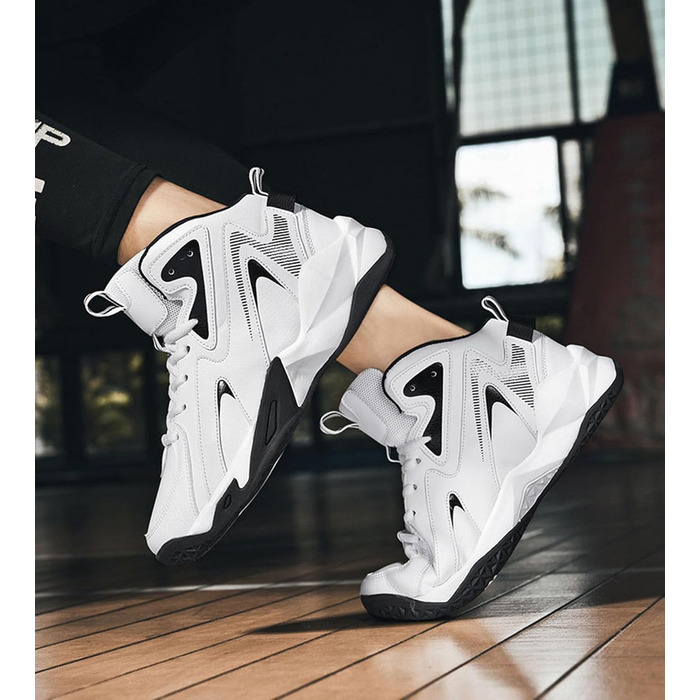 Чоловічі баскетбольні кросівки для спорту, дитячі кросівки для залу та вулиці, білі (48 EU)