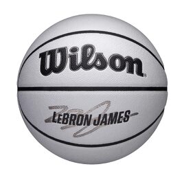 Баскетбольний м'яч Wilson NBA Player Icon UV James Design, сірий, розмір 7, з UV-захистом та текстурою Pure Feel