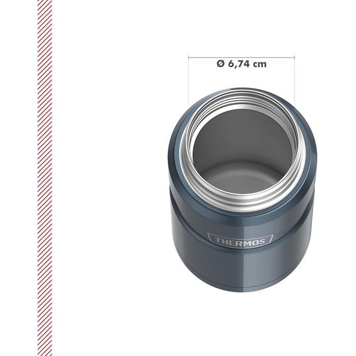 Термос STAINLESS KING для їжі, 0,47л, нержавіюча сталь, чорний матовий, з ложкою, BPA-free