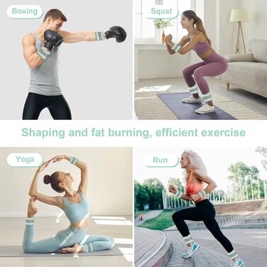 Ваги для ніг та рук, манжети для щиколоток та зап'ясть, 0,5 кг, синій, для пілатесу, йоги, ходьби, бігу, аеробіки (2 шт.)