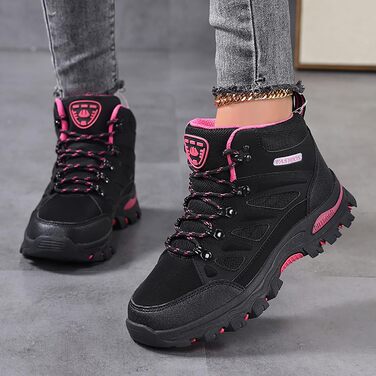 Чорні трекінгові черевики для жінок | Зручні та легкі туристичні черевики | Черевики для хайкінгу, кемпінгу та тренувань | Розмір 39 EU