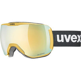 Гірськолижна маска uvex Downhill 2100 CV Chrom Gold для жінок і чоловіків, з контрастністю, захистом від спотворень та запотівання