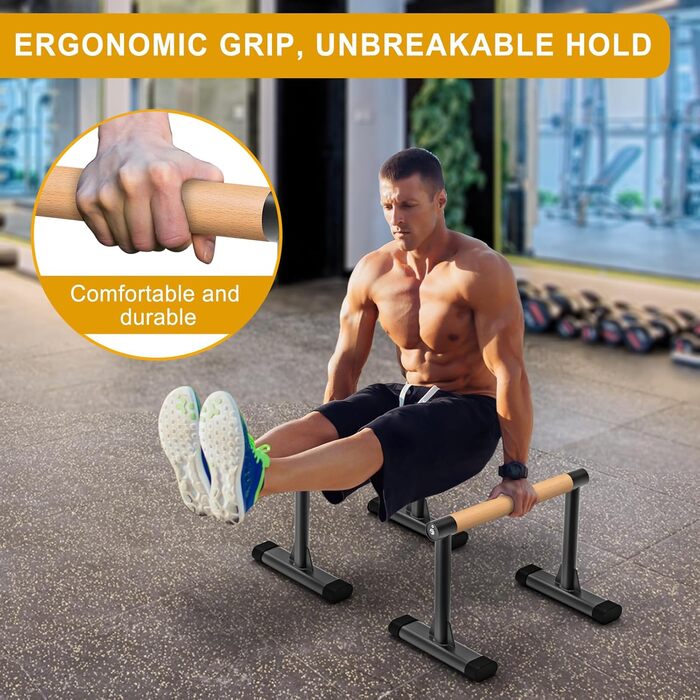 Паралелетки Kipika для віджимань та висипань, фітнес-паралелетки для гімнастики та силових тренувань, 600 lbs (272 кг) вантажопідйомність, 12' (365 см) висота