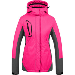 Жіноча гірськолижна куртка CREATMO, водонепроникна, вітронепроникна, рожево-рожева, XXL