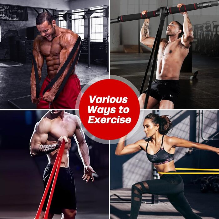 Набір еластичних стрічок для фітнесу Fokky Fitnessbänder: для силових тренувань, йоги, пілатесу. 5 стрічок, дверний анкер, захисні накладки, ручки.