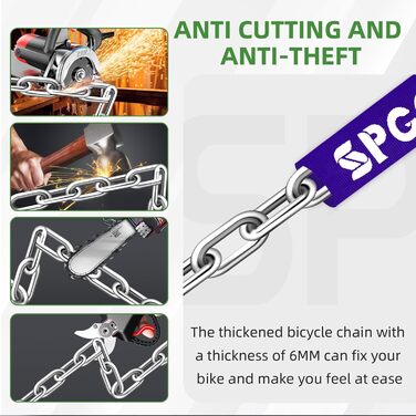 Надійне велозамк з 3 ключами, 90 см, проти крадіжок, водонепроникний чохол. Підходить для велосипеда, електросамоката, електробіка, MTB, мотоцикла, вантажного велосипеда. Чорний (870 мм)