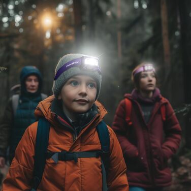 LED налобний ліхтар EverBrite 2 шт. з червоним та зеленим світлом, 5 режимів, для кемпінгу та відпочинку на природі, подарунок на Новий рік [з 6 AAA батарейками] (Синій)