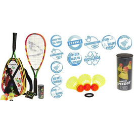 Набір для кросмінтону Speedminton S600: 2 ракетки, 3 волани, світлові аксесуари, сумка та змагальні волани (3 шт.)