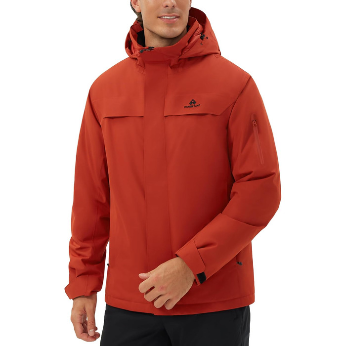 Чоловіча лижна куртка водонепроникна тепла дихаюча для сноуборду та зими з капюшоном Outdoor