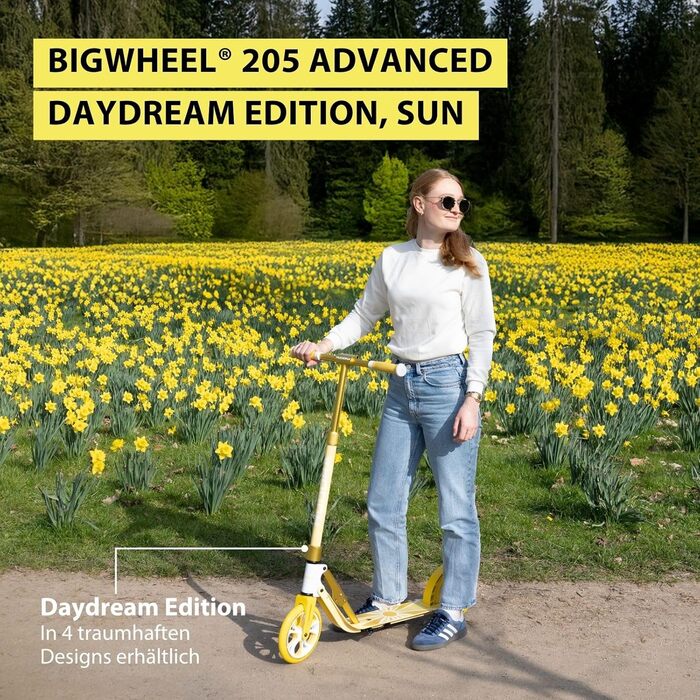 Самокат HUDORA BigWheel 205 Advanced Daydream - до 100 кг, регульована висота, складаний, для дітей, підлітків та дорослих