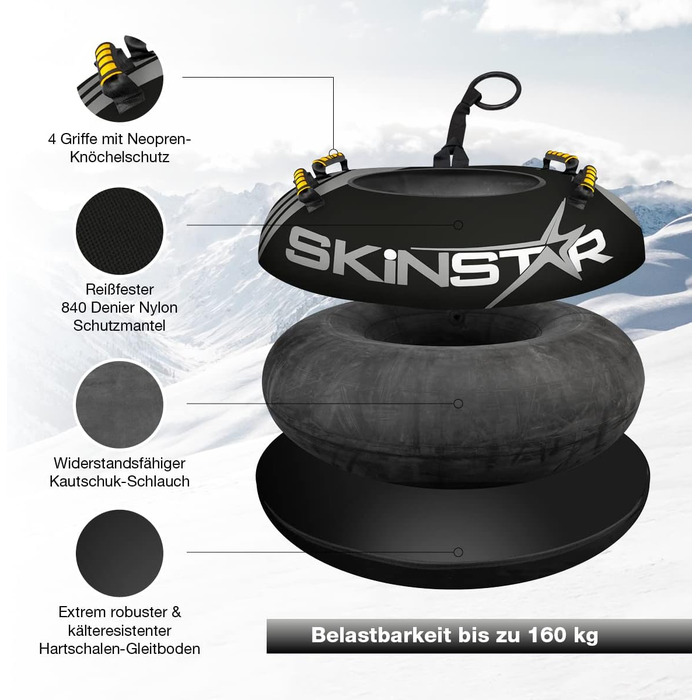 Труба для катання Snow Tube SkinStar Profi Ø100 см (Чорно-сірий)