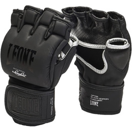 MMA рукавички Leone 1947 Black Edition з захистом великого пальця, вентиляцією, для греплінгу та фріфайту, розмір L, чорні