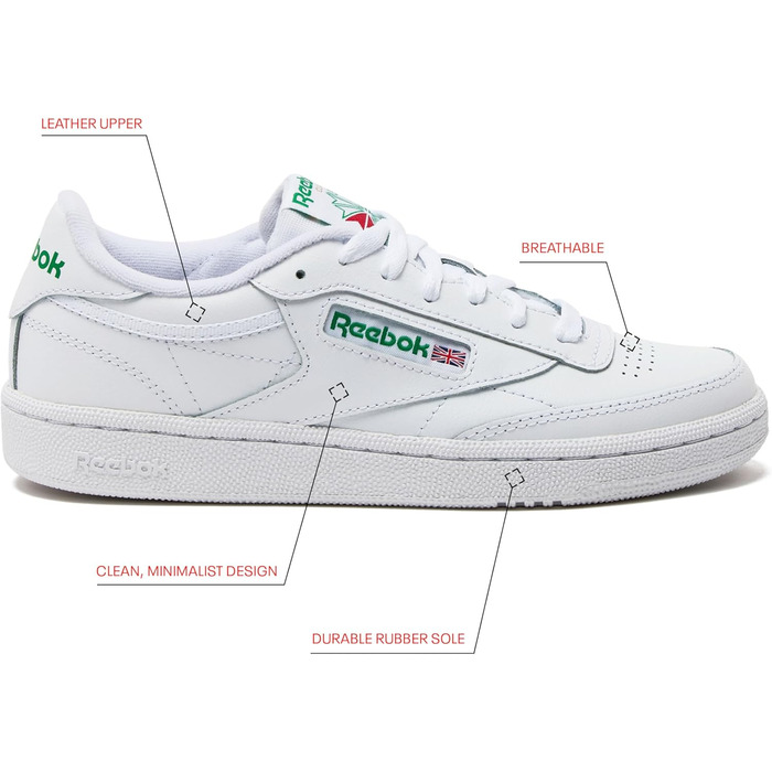 Кросівки Reebok Club C 85 чоловічі, білі, 41 EU