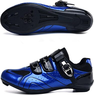 Велосипедні черевики для чоловіків та жінок, MTB, шосейні, кросівки, дихаючі, для катання на велосипеді, велосипедні черевики Spin MTB (39 EU, Синій градієнт)