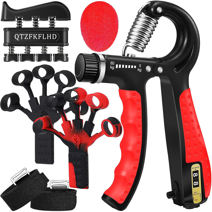 Набір для тренування сили рук Griffkrafttrainer (5 шт.) - чорний та червоний