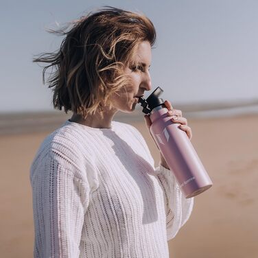 Термос-пляшка Super Sparrow з нержавіючої сталі - 350/500/620/750/1000 мл - Без витоку, BPA-Free. Ідеально для дітей, спорту, школи, фітнесу. З двома кришками (1000 мл, з квітковим дизайном)