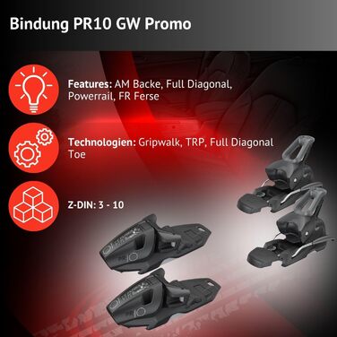 Лижі гірськолижні Head Shape 3.0 Allride Rocker з кріпленнями PR10 GW Promo Gripwalk Z3-10 для досвідчених та хороших лижників, 170 см