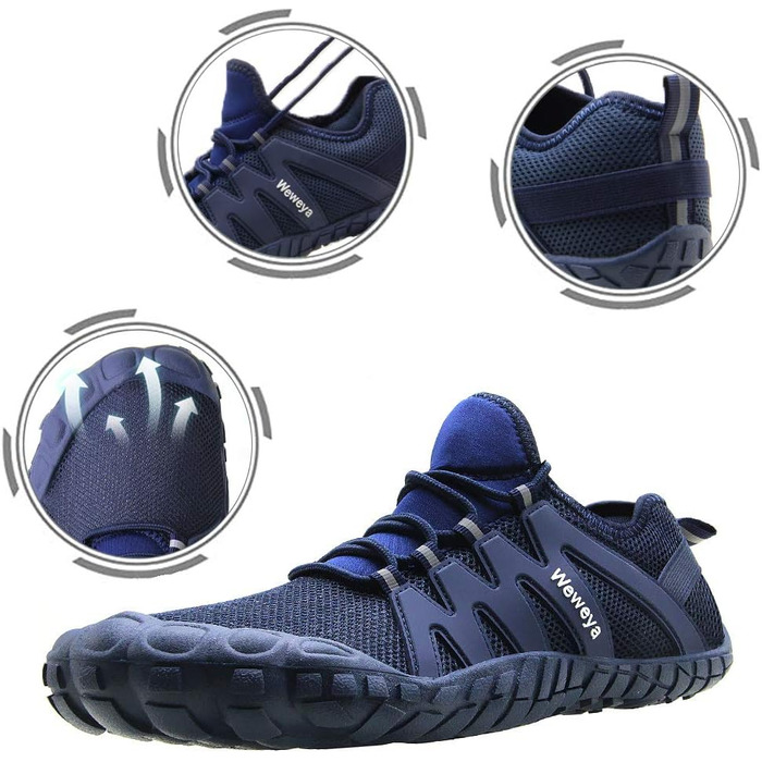 Жіночі кросівки для тренувань Weweya: мінімалістичні, для бігу по пересічній місцевості, широка передня частина, 42 EU, блакитні