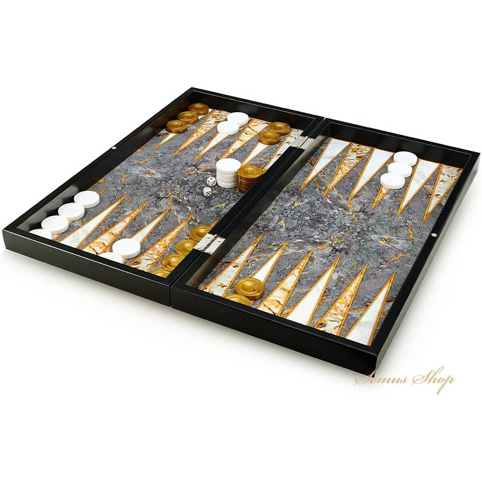Набір для гри в нарди Yenigun з імітацією східного мармуру XXL