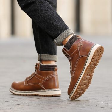 Чоловічі зимові черевики ANALEAF - теплі, водонепроникні, трекінгові, зелені (сіро-коричневі), 42 EU