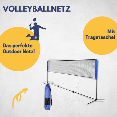 Універсальна сітка для волейболу, бадмінтону, тенісу та футболу Best Sporting 4 в 1, мобільна, для вулиці, ширина 310 см, висота регулюється 90-220 см