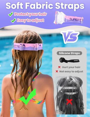 Дитяча маска для плавання та снорклінгу Supertrip, 6-14 років, скло, рожево-фіолетовий