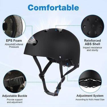 Дитячий шолом Flintronic для велосипеда, скейтборда, ролера, 2-13 років, комплект, чорний