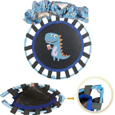 Батут дитячий Ø96 см з м'яким ручним захопленням та захисним килимком. Батут для фітнесу, ігровий батут для саду та дому, блакитний, від 2 років