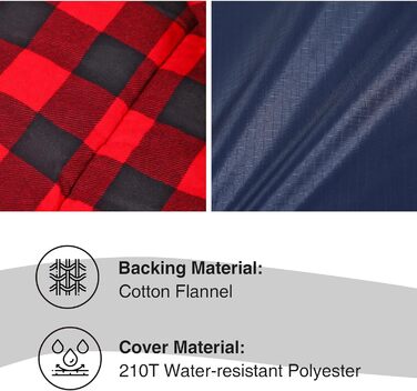 Спальний мішок Redcamp Baumwoll-Flanell для кемпінгу, 3-сезонний, теплий та комфортний, для дорослих. Вага наповнювача: 2/3/1.8 кг (Marineblau), 2.0 кг (Rot).