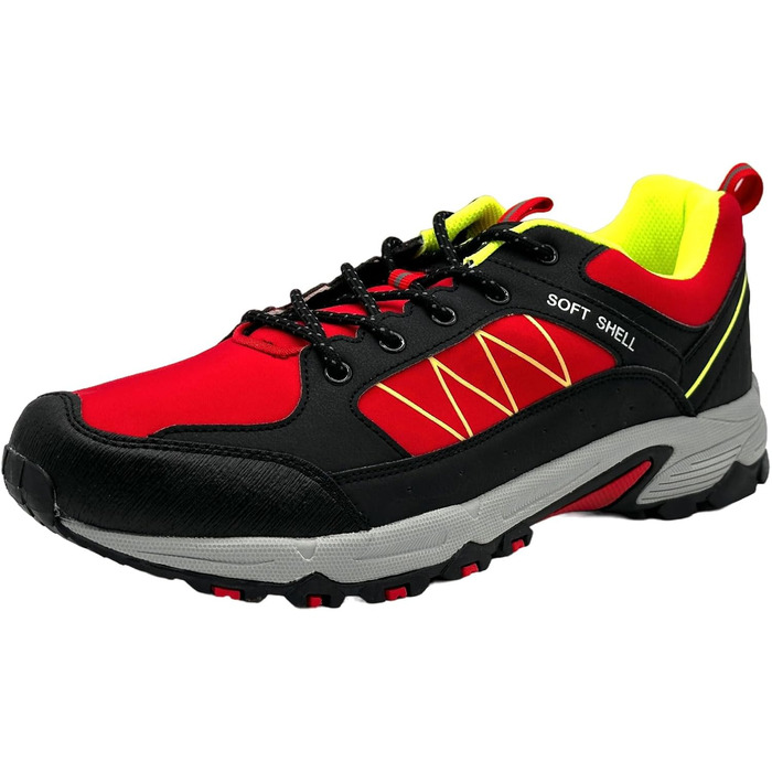 Чоловічі та жіночі трекінгові черевики Softshell для хайкінгу та трейлраннінгу (44 EU, Чорний, Червоний, Зелений)