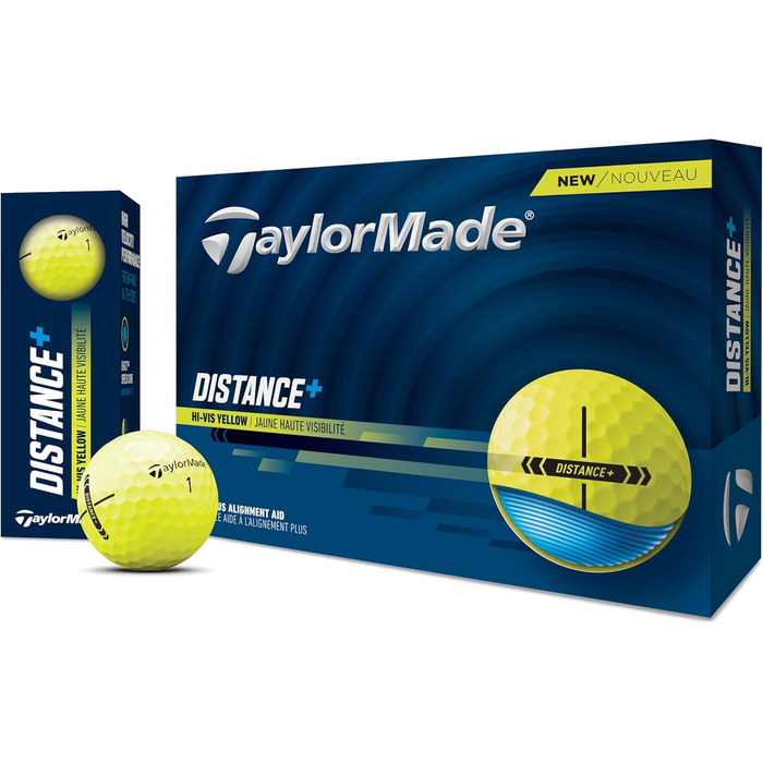 Гольф-м'ячі TaylorMade Distance+ 2025 білі (жовті), універсальний розмір