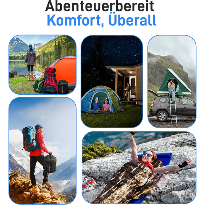 Спальний мішок SereneLife Mumienschlaф – легкий, теплий та водонепроникний для зими та холодних умов, ізоляція від -15 до 12 °C, гладкий блискавчик, компактний компресійний мішок, подушка для подорожей, для кемпінгу та відпочинку на природі (Real Tree)