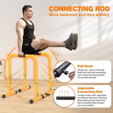 Стенд для віджимань та підтягувань RELIFE Dip Station - регульована висота, жовтий