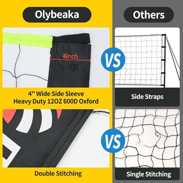 Портативний волейбольний набір для вулиці: регульована висота, з міцними кріпленнями, сумка в комплекті, 20ft, чорний та зелений