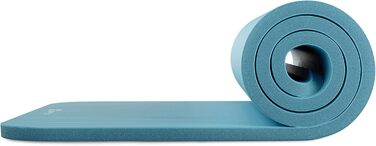 Гимнастичний килимок Hop-Sport 190x60x2 см, протиковзний фітнес-мат з NBR-піни Blue Mist, з ременем для перенесення