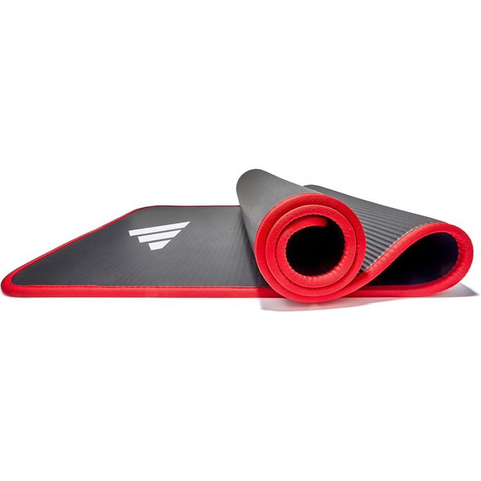 Фітнес-килимок для тренувань adidas, товщина 10 мм, 183x61 см, з ременем для перенесення, червоний
