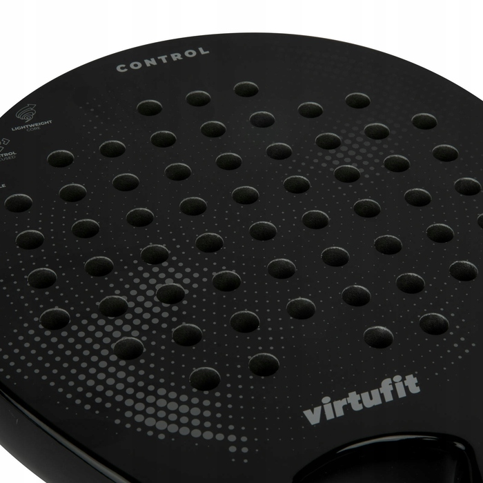 Ракетка для падел-тенісу VirtuFit Control, чорно-сіра, прецизійна, 365г