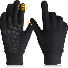 Рукавички для бігу з сенсорним екраном GXCROR, флісові, теплі, вітрозахисні, зимові для чоловіків та жінок, для активного відпочинку