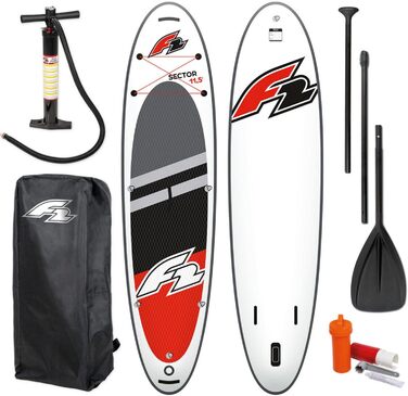 Надувна SUP-дошка F2 Sector Red 11.5, комплект з веслом, насосом і сумкою