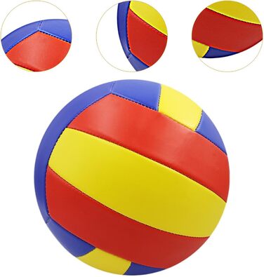 Волейбольний м'яч Perfeclan Standard 5 для залу, басейну, активного відпочинку (жовтий, синій, червоний)