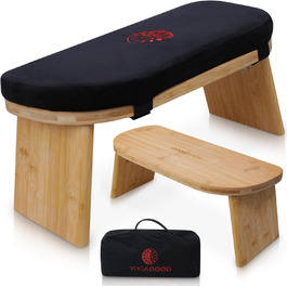 Складана банкетка для медитації з оксамитовим сидінням та сумкою - бамбуковий стілець для йоги Seiza, банкетка для молитви, медитаційний стілець для подорожей - зручний стілець для підтримки колін для практики усвідомленості, дзен-медитації, медитаційний стілець, YD002