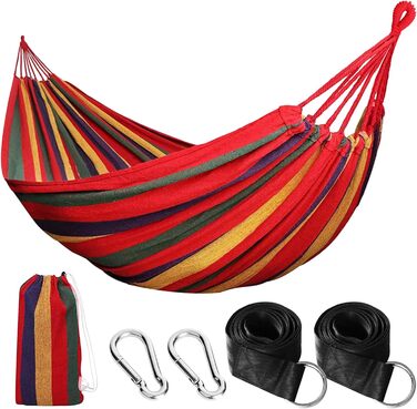 Гамак для кемпінгу NXPZ Outdoor, 200x150 см, подвійний, 250 кг, з сумкою, ременями та карабінами, для відпочинку на природі, вдома, на балконі