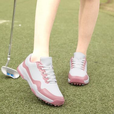 Гольф-взуття для чоловіків та жінок. Водонепроникні та дихаючі кросівки для гольфу з шипами. Зручне спортивне взуття 36-46 EU, Рожевий 37 EU